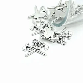 1, 4, 20 or 50 Pieces: Antique Silver Fireman Axe Charms
