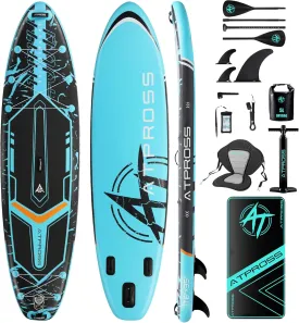 11'6 x35, 450 lb Inflatable Stand up Paddle Board with Seat, Waterproof Bag, Replica Fins, Inflation Pump, Foot Safety Leash, Adult Non-Slip Kayak for Surfing Recreation