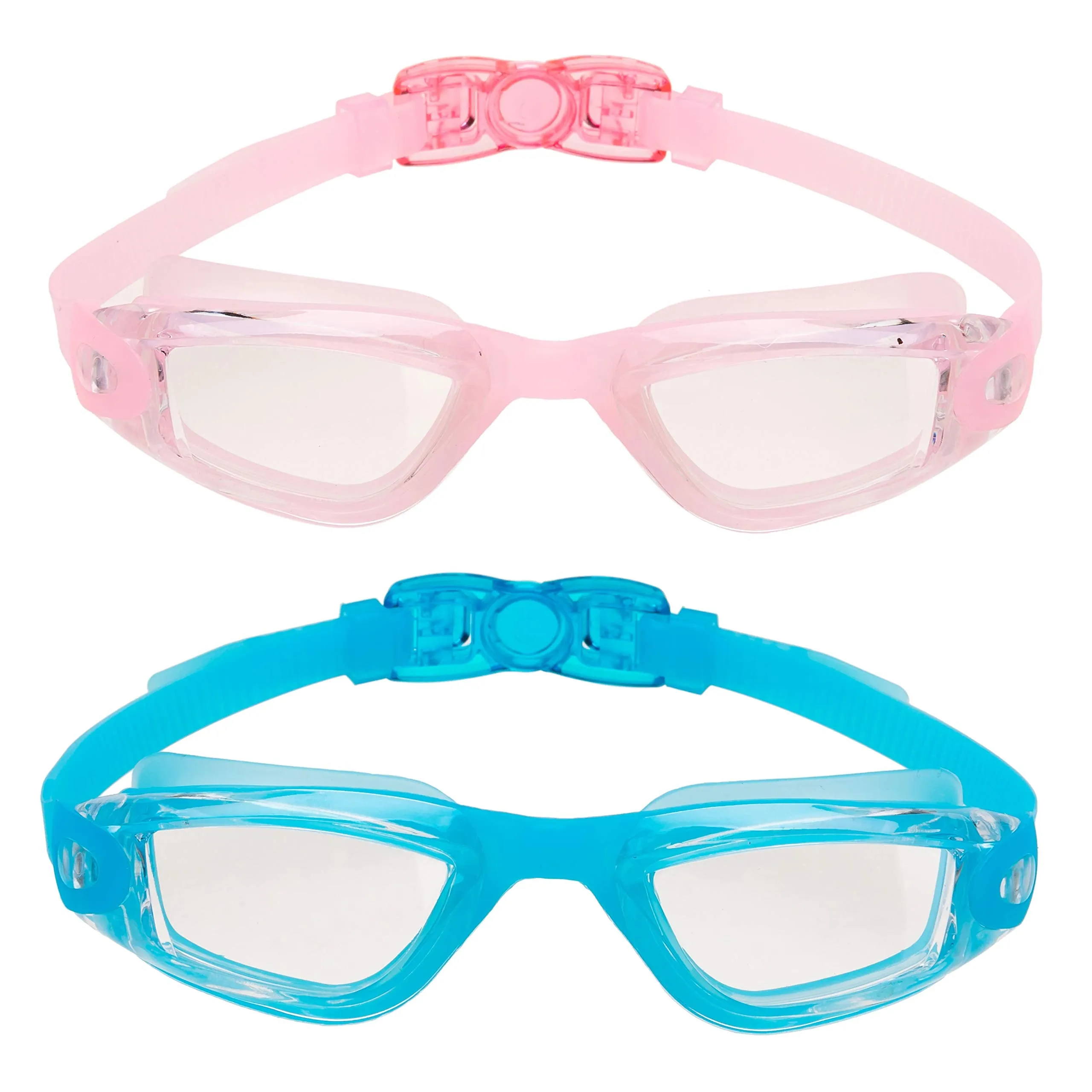 2 Pack Kids Swimming Goggles (Blue & Pink)