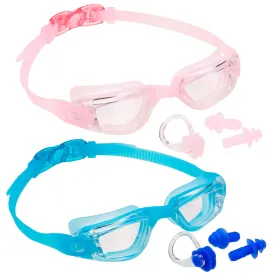 2 Pack Kids Swimming Goggles (Blue & Pink)