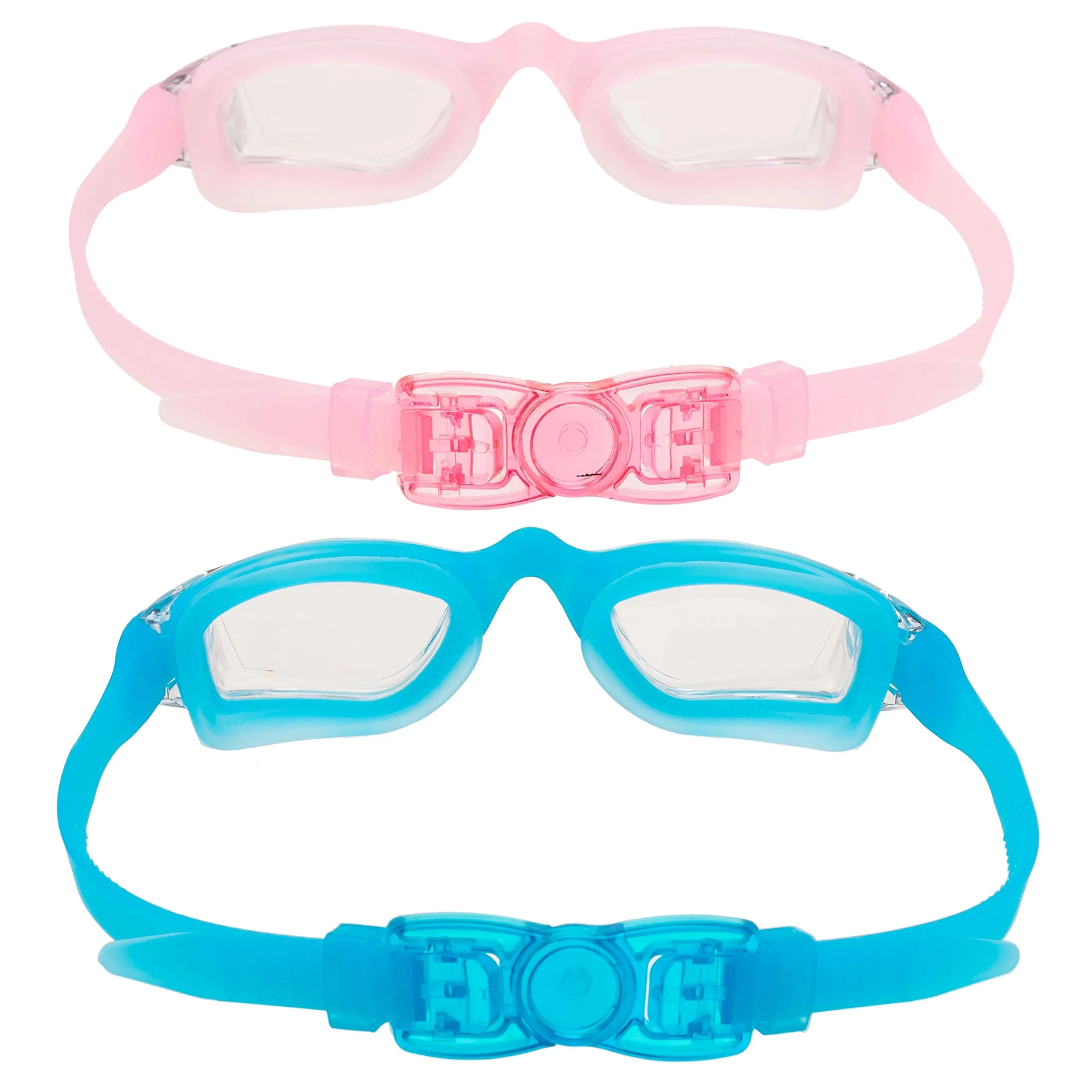 2 Pack Kids Swimming Goggles (Blue & Pink)