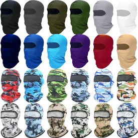 24 Pcs Balaclava UV Protection Face Cover Dustproof Full Face Mask for Summer Outdoor Work Sports