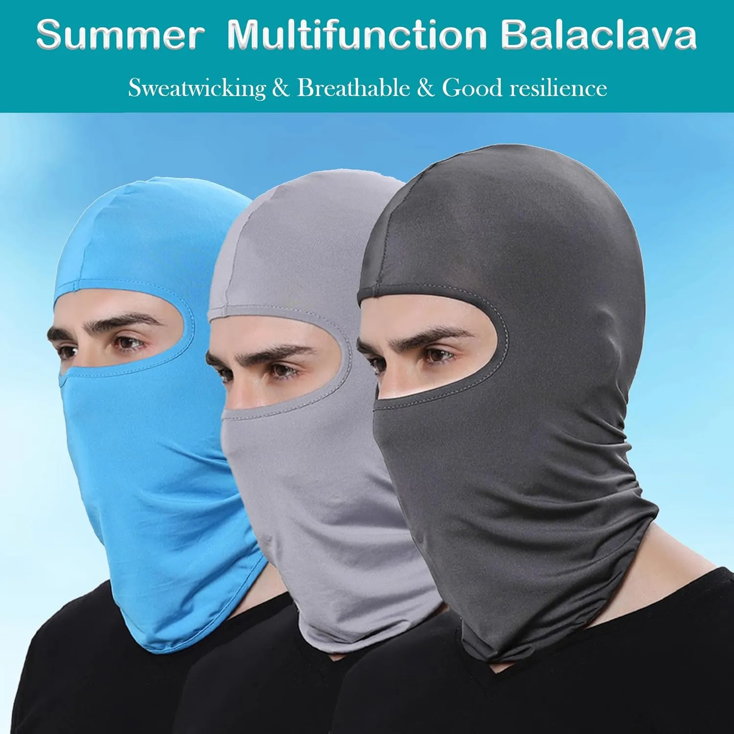 24 Pcs Balaclava UV Protection Face Cover Dustproof Full Face Mask for Summer Outdoor Work Sports