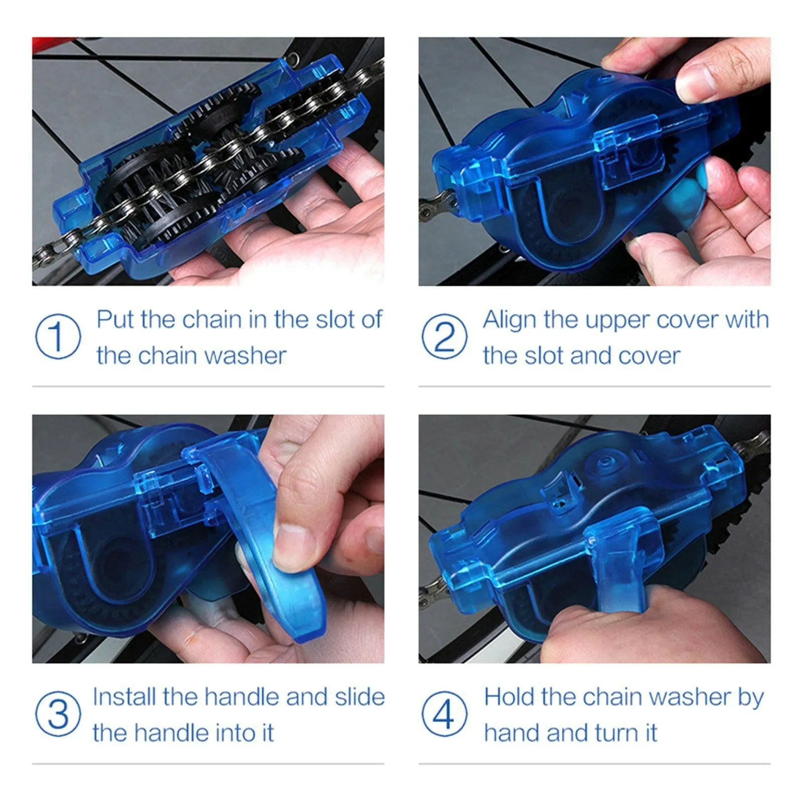 4pcs Bicycle Chain Cleaning Tool Set Bike Cleaning Brush Kit Mountain Bike Maintenance Tool