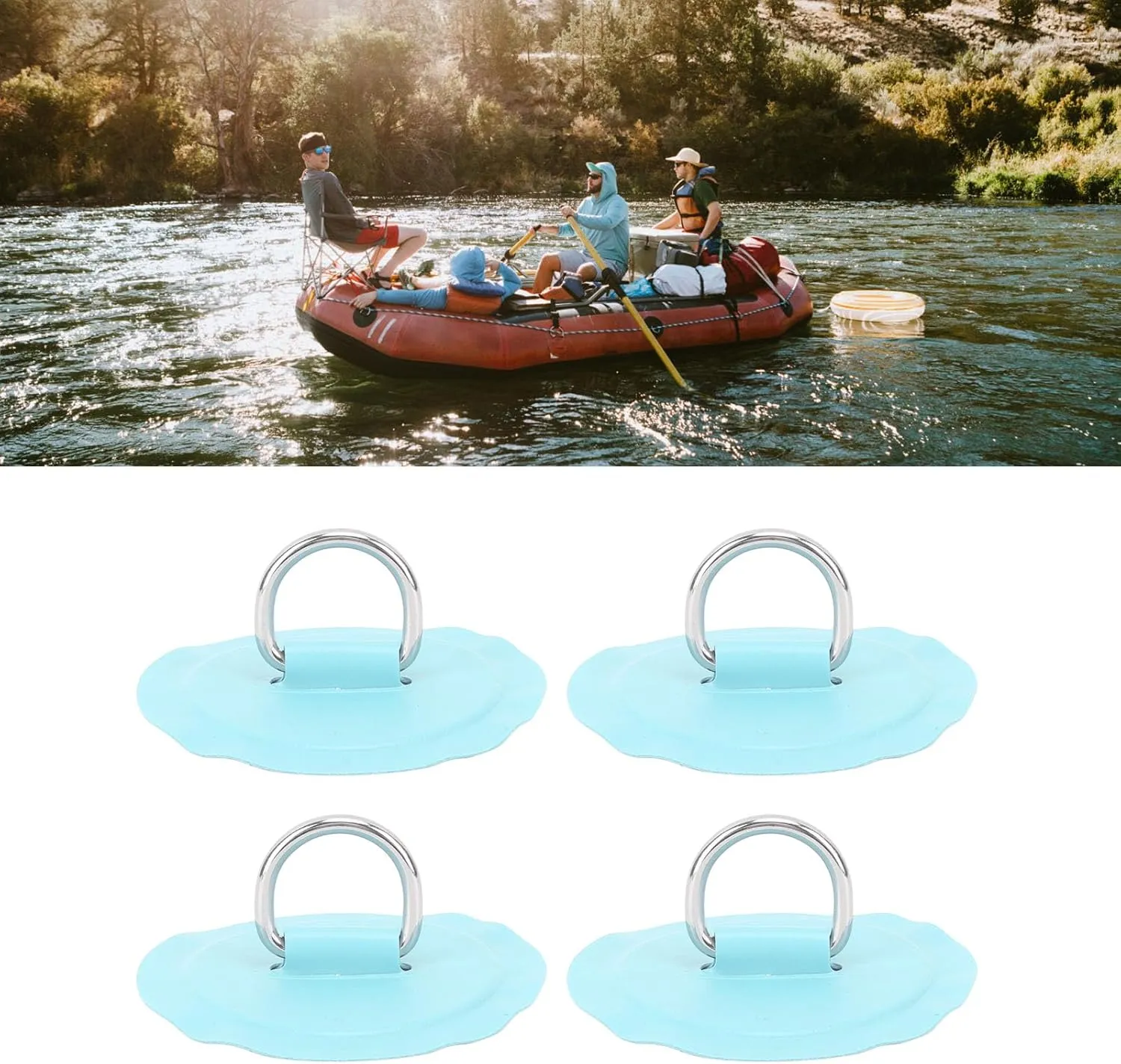 4pcs D Patch D Attachment Patch Round Lightweight Patch Repair Kit D PVC Patch Kayak Repair Kit for Inflatable Boat Surfboard Stand Up Paddleboard