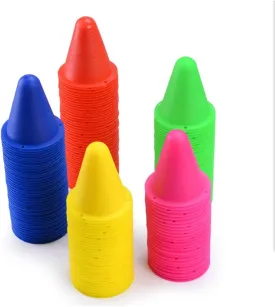 50 Pieces Track Training Cones Roller Skating Obstacles Nimble Sports Small Cones for Indoors Outdoors, 5 Assorted Colors
