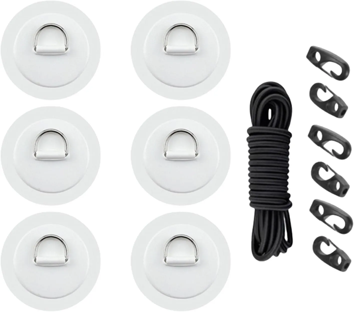 6PCS D Rings Patches PVC Stainless Steel Boats Accessories Pad Patches For Rafts Kayaks Easy Installation