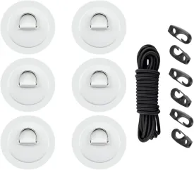 6PCS D Rings Patches PVC Stainless Steel Boats Accessories Pad Patches For Rafts Kayaks Easy Installation