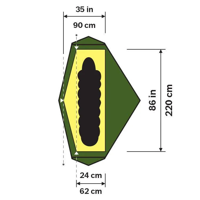 Akto 1 Person Tent - Red Label - Green