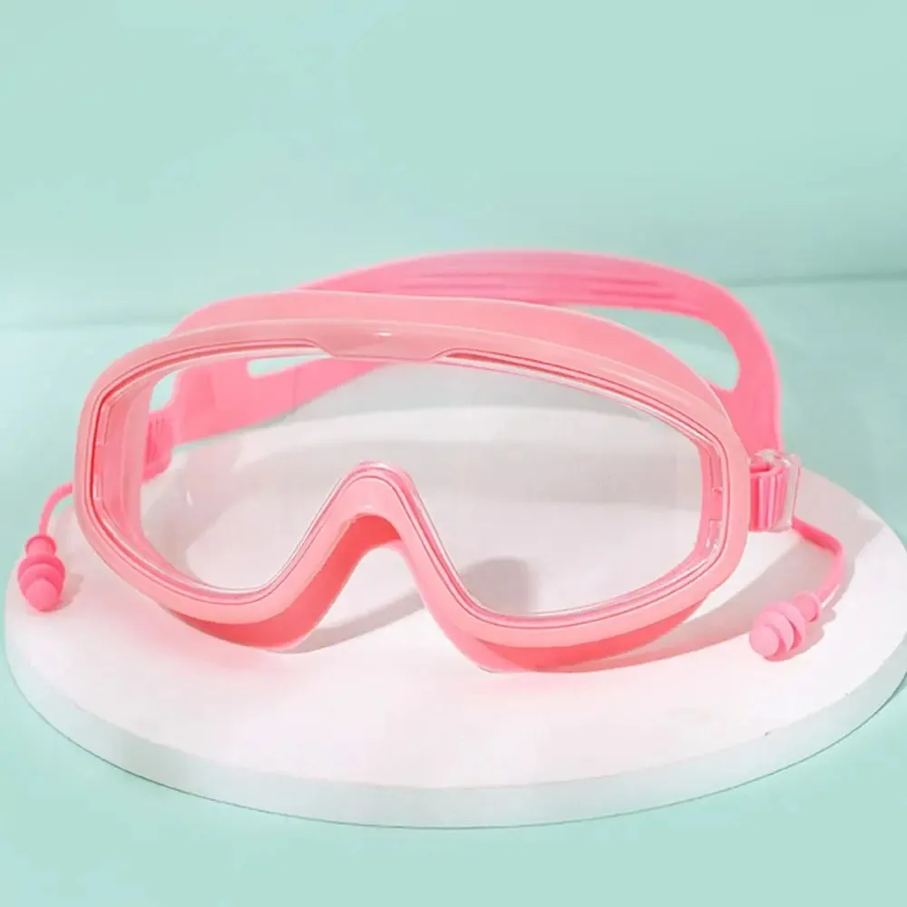 Anti-Fog Wide View Swim Goggles with Earplugs