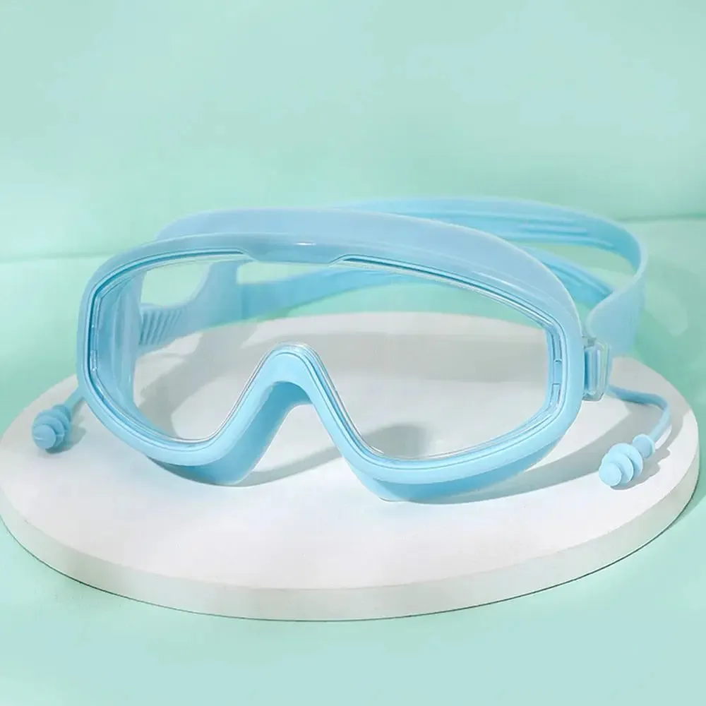 Anti-Fog Wide View Swim Goggles with Earplugs