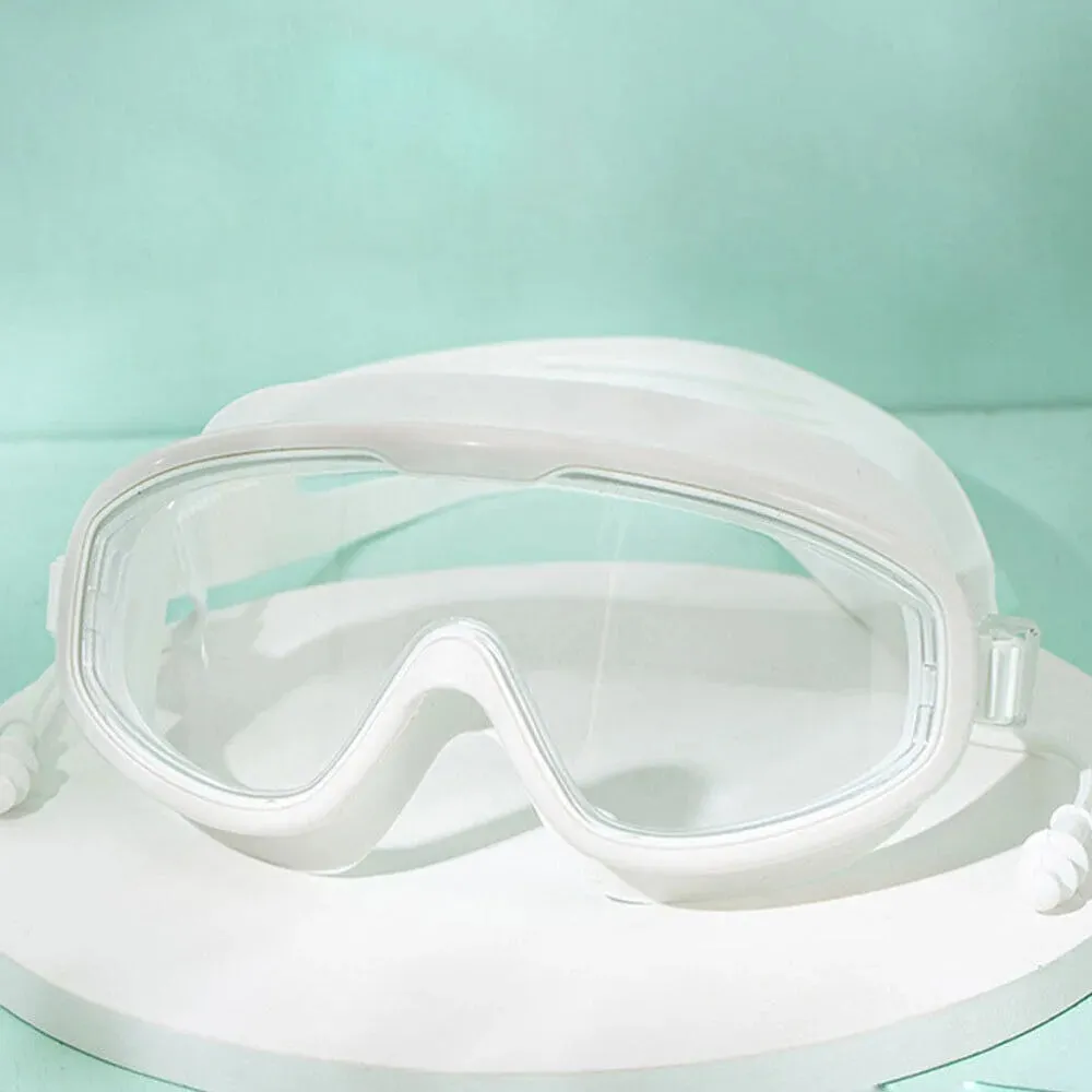 Anti-Fog Wide View Swim Goggles with Earplugs
