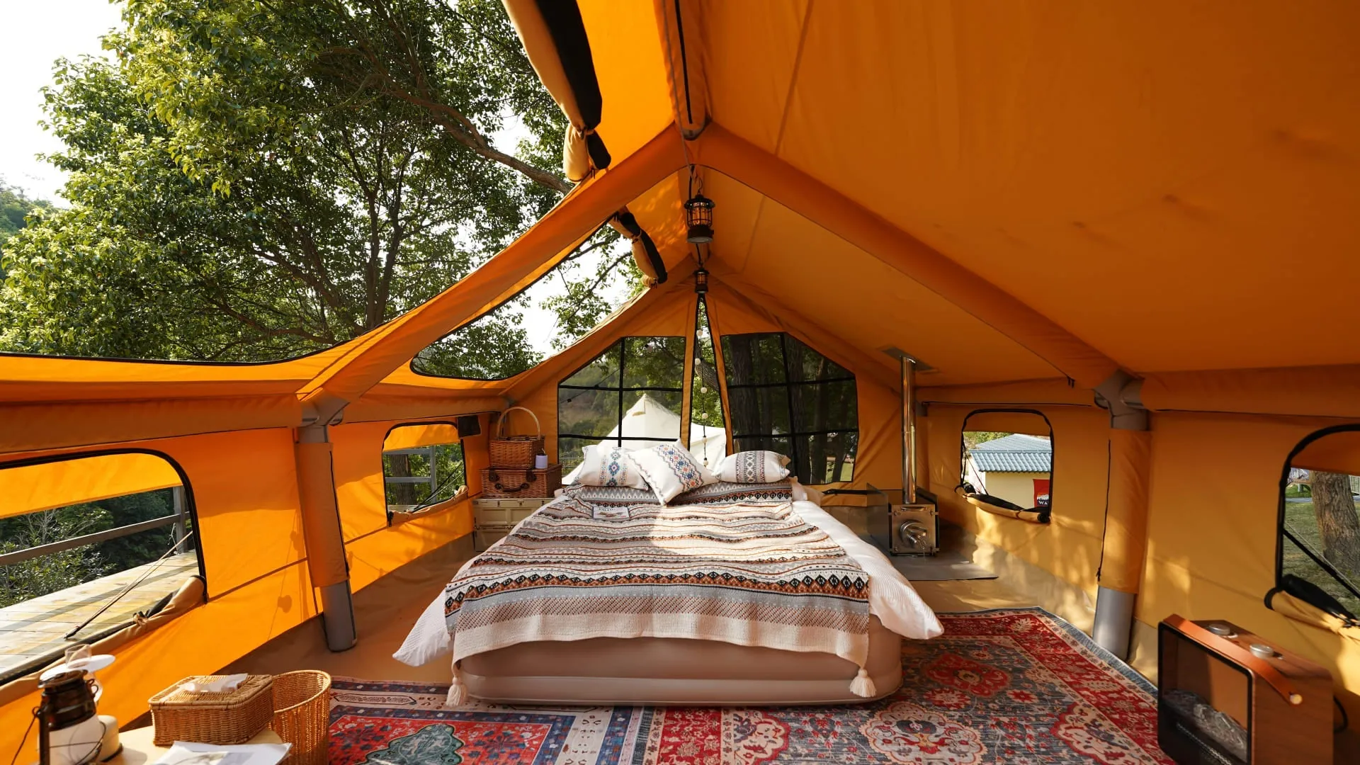 Best Hot Tents - Premium Inflatable Tent with Stove Jack "Panda air" Large. Best for 1-6 person