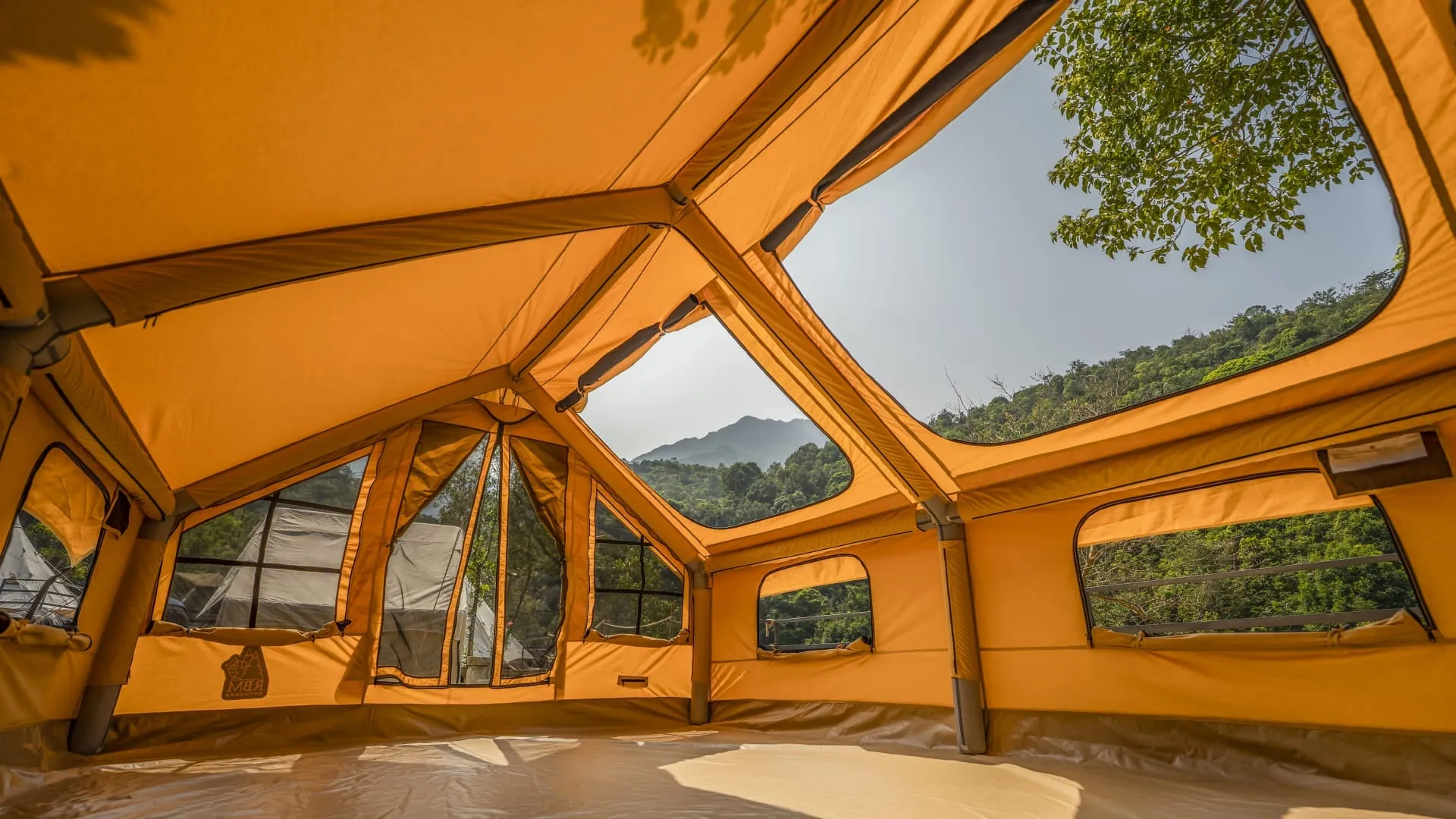 Best Hot Tents - Premium Inflatable Tent with Stove Jack "Panda air" Large. Best for 1-6 person