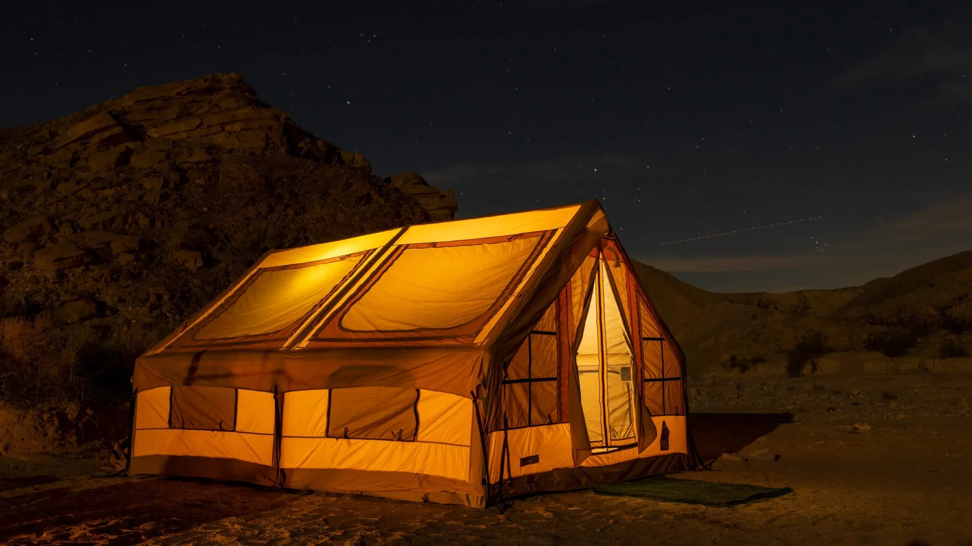 Best Hot Tents - Premium Inflatable Tent with Stove Jack "Panda air" Large. Best for 1-6 person