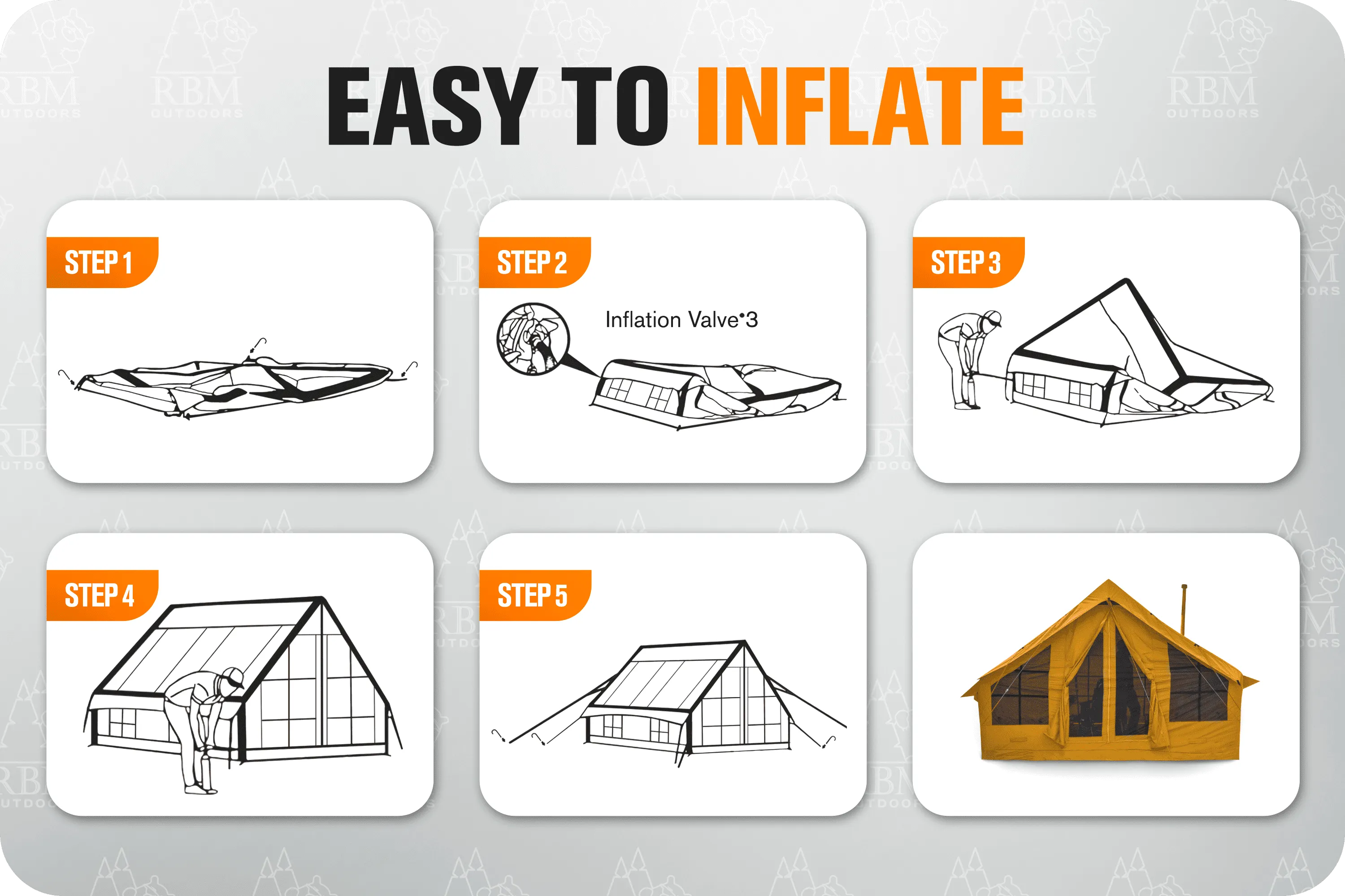 Best Hot Tents - Premium Inflatable Tent with Stove Jack "Panda air" Large. Best for 1-6 person