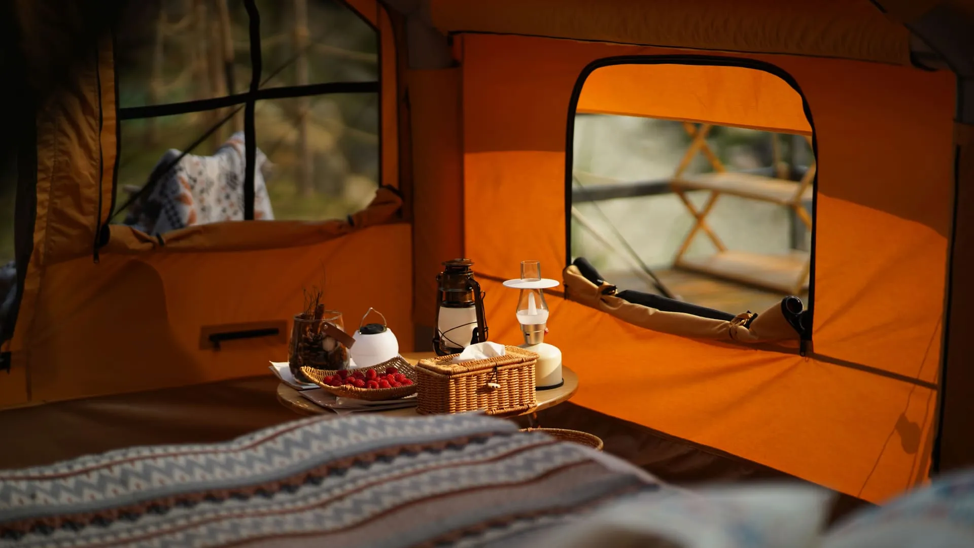 Best Hot Tents - Premium Inflatable Tent with Stove Jack "Panda air" Large. Best for 1-6 person