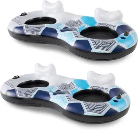 Bestway Rapid Rider Inflatable Round 2 Person Water Tube w/Handles (2 Pack)