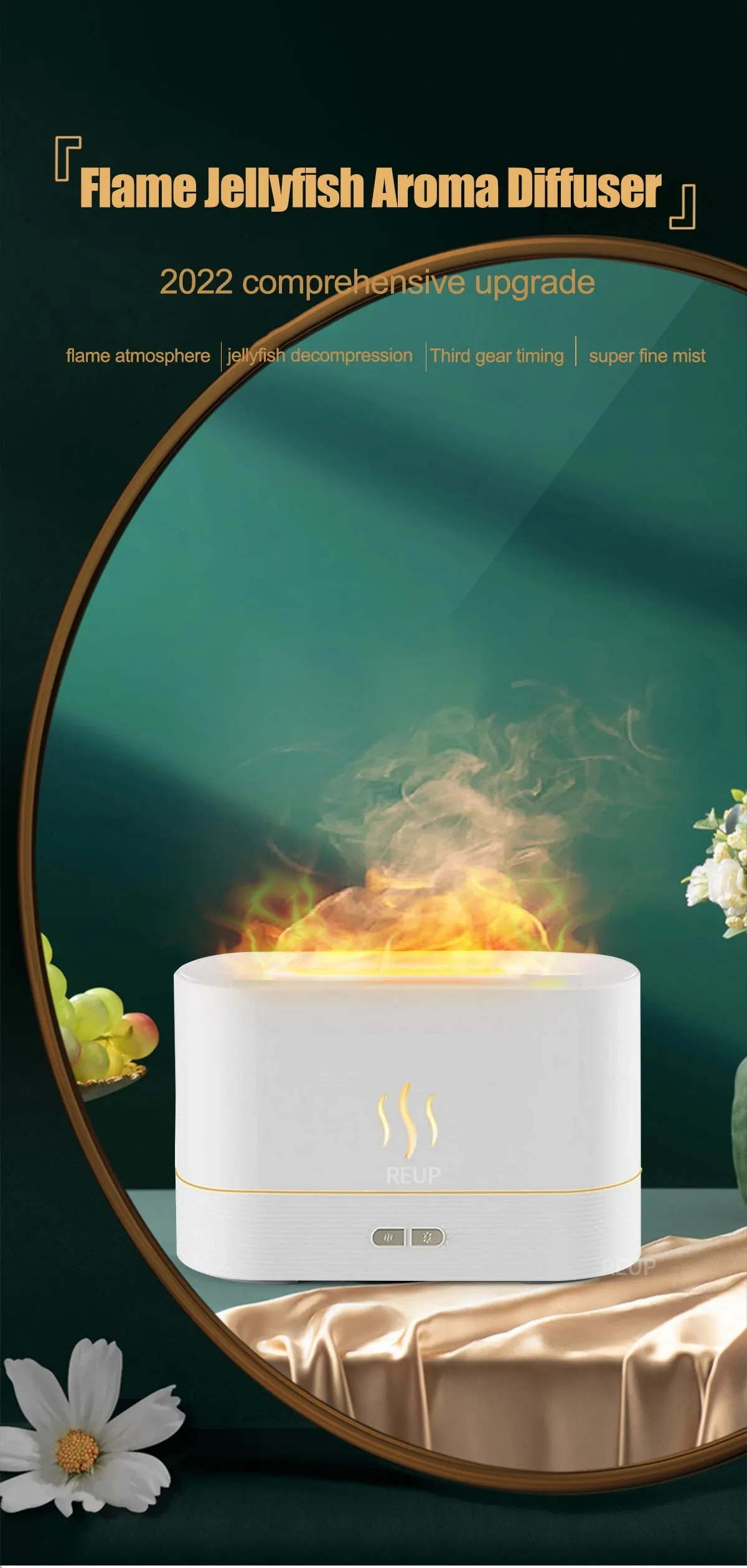 Flame Aroma Essential Oil Diffuser Air Humidifier