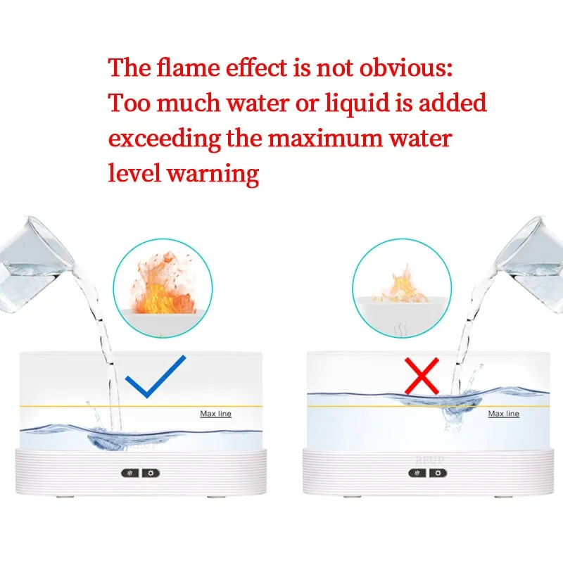 Flame Aroma Essential Oil Diffuser Air Humidifier