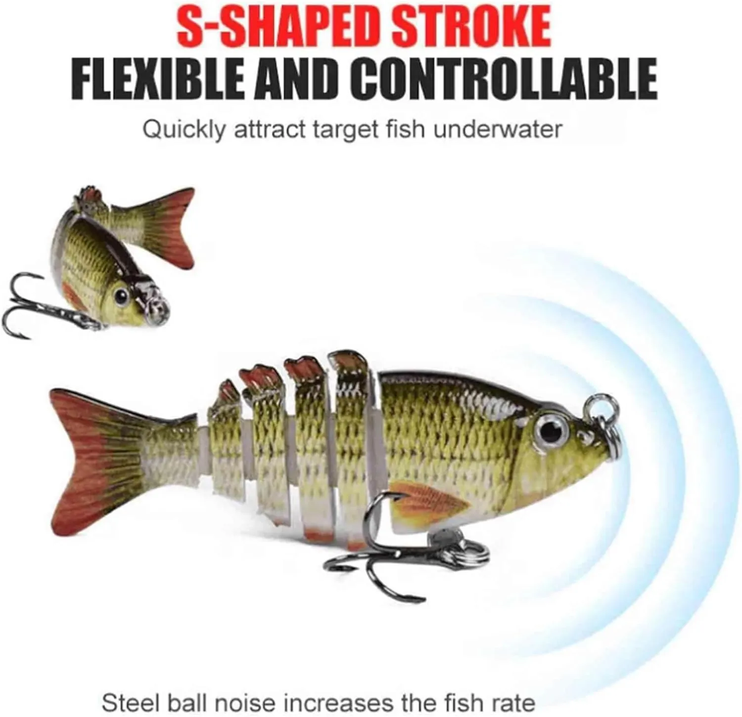 Geometrih Bionic Swimming Bait, Bionic Swimming Lure - Suitable for All Kinds of Fishing Waters, Bionic Fishing Lures That Swim by Itself, 3D Robotic Fishing Lure, Just Like Real Fishes