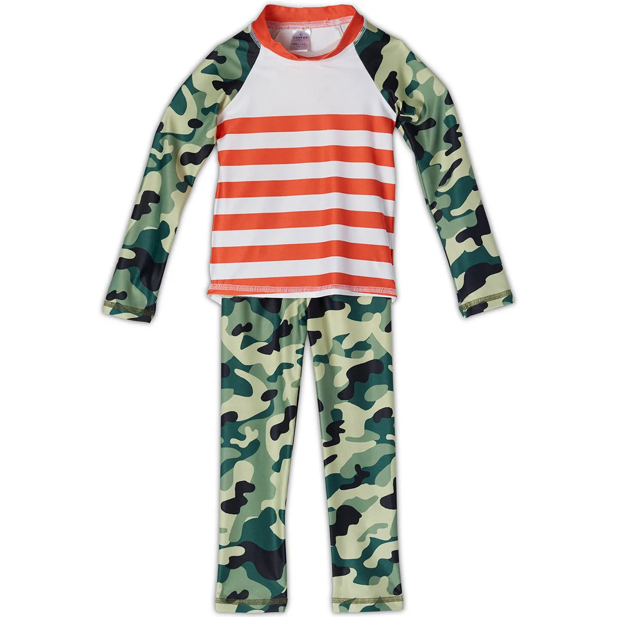 Green Camo 2pc Rash Guard Set UPF 50  for Girls