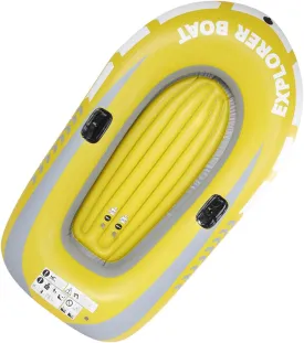 Inflatable Fishing Kayak Heavy Duty PVC 2 Person Boat for Fishing Drifting Yellow 114x188cm