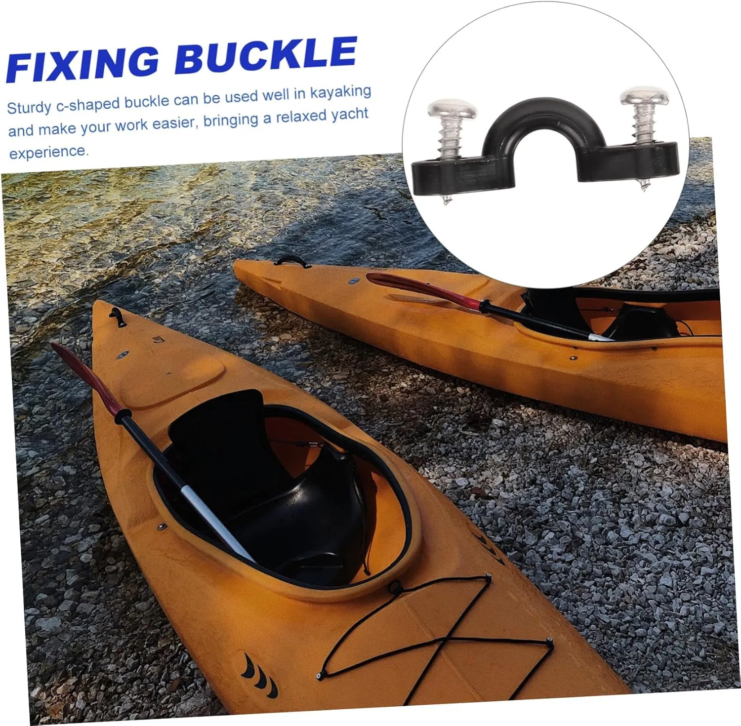 Kayak Accessories Handle Buckle Deck C-Buckle with Screw Cleat Straps Boat Rope Durable Canoe Kayak