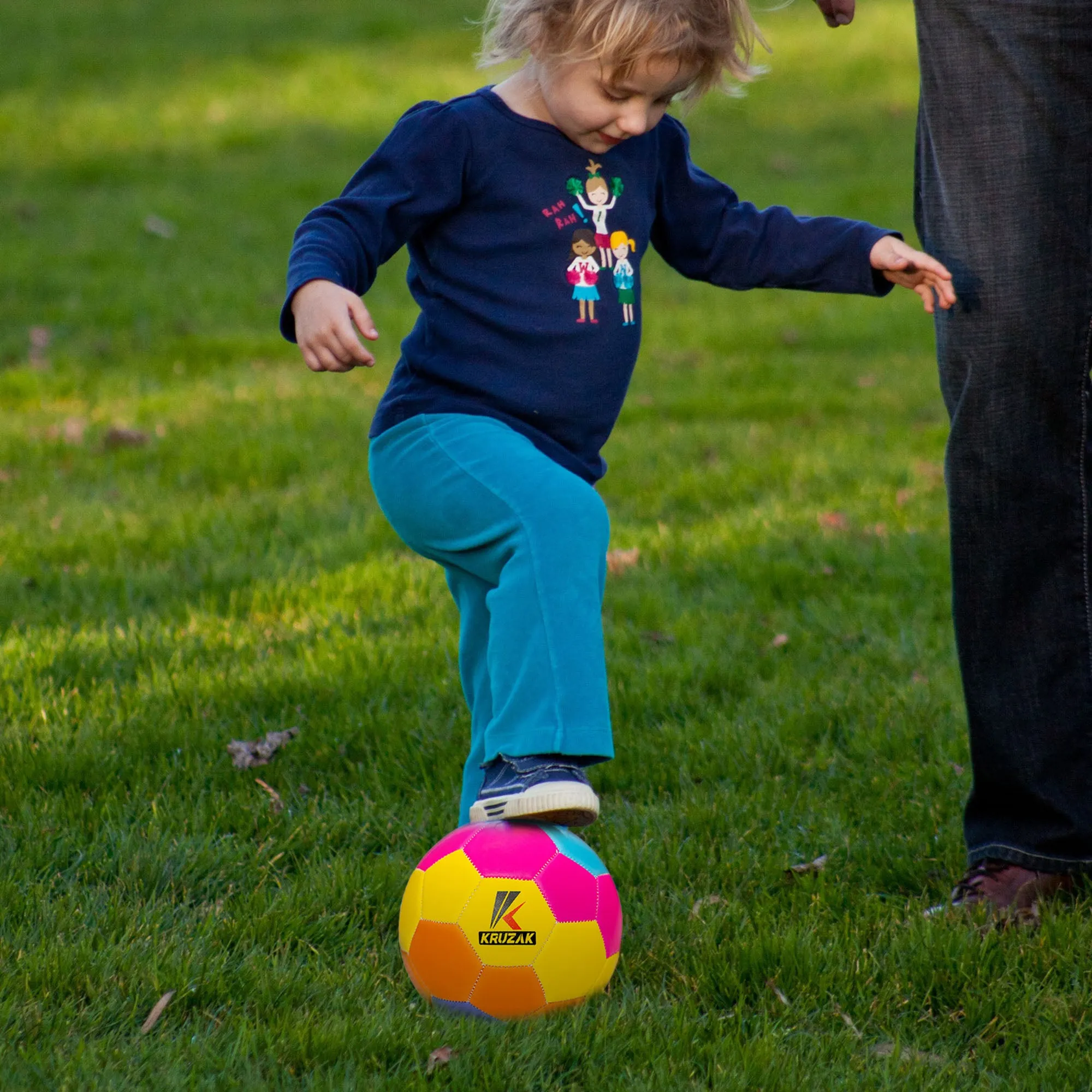 Kruzak Size 1 Machine Stitched Rainbow Colorful Mini Soccer Ball Toy for Toddlers and Kids Play