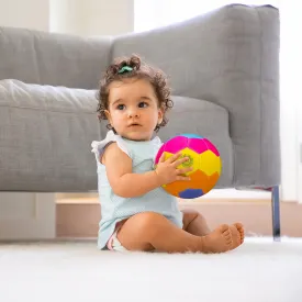 Kruzak Size 1 Machine Stitched Rainbow Colorful Mini Soccer Ball Toy for Toddlers and Kids Play