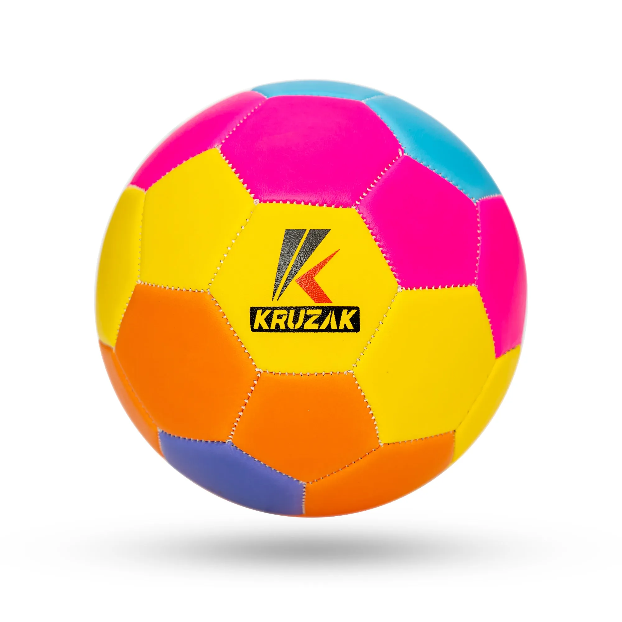 Kruzak Size 1 Machine Stitched Rainbow Colorful Mini Soccer Ball Toy for Toddlers and Kids Play