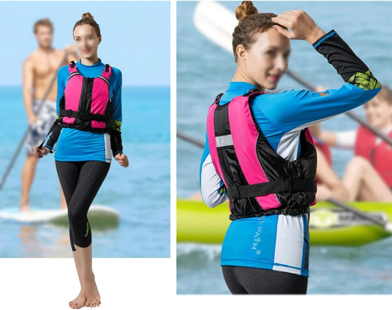 Life Jacket,Kayak Life Jackets for Adults,Portable Paddle Board Life Vest Women,Life Jackets for Adults with Adjustable Safety Strap,Life Vests for Adults Suitable for Your Swimming Travel