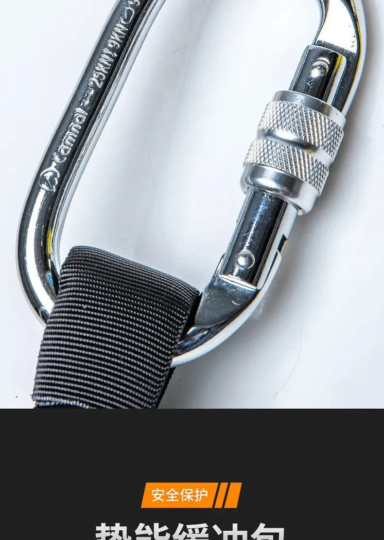 Outdoor High-altitude Work Anti-fall Safety Rope Double Hook with Buffer Bag Elastic Rope Set Electrician Protection Rope
