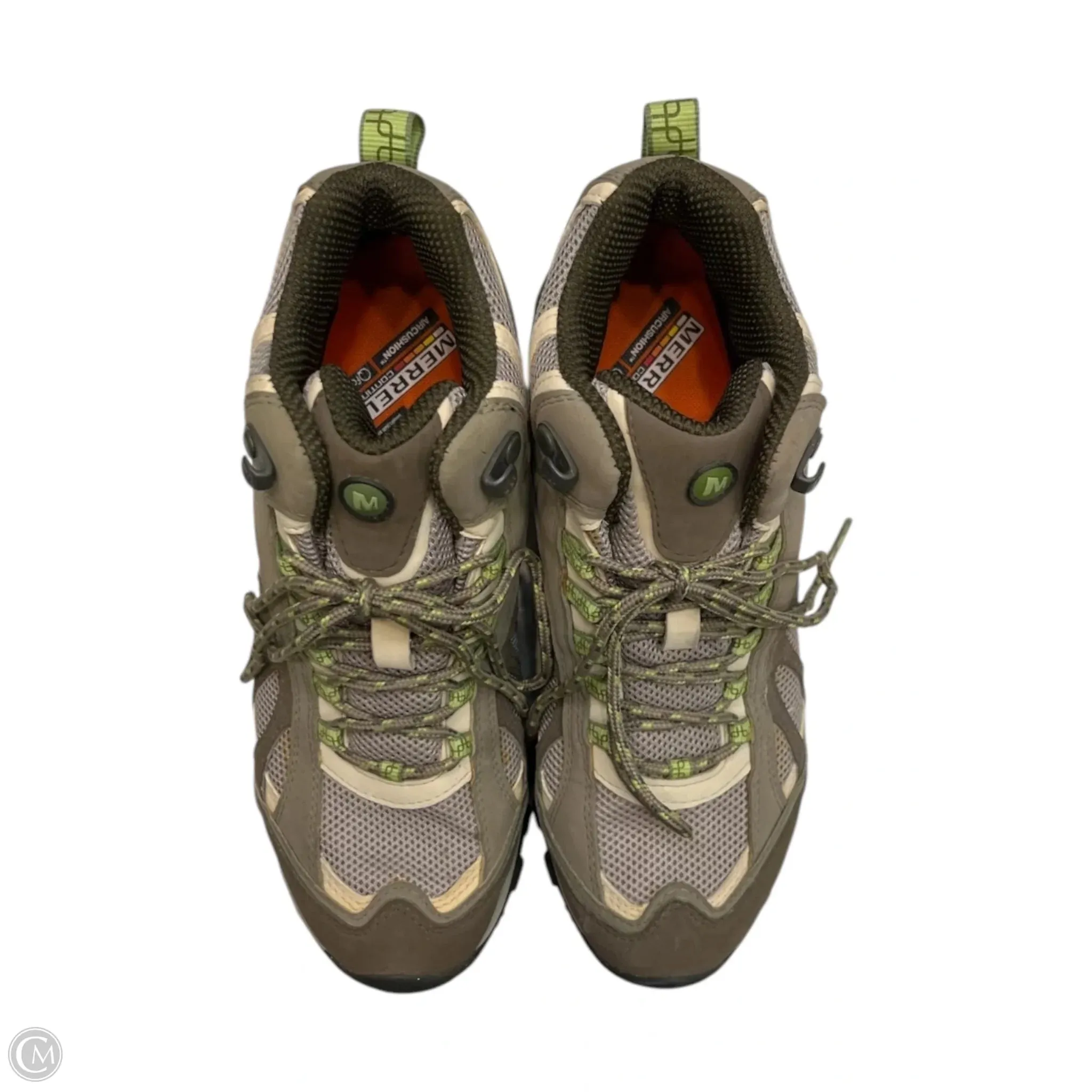 Shoes Hiking By Merrell In Brown & Green, Size: 8