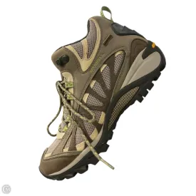 Shoes Hiking By Merrell In Brown & Green, Size: 8