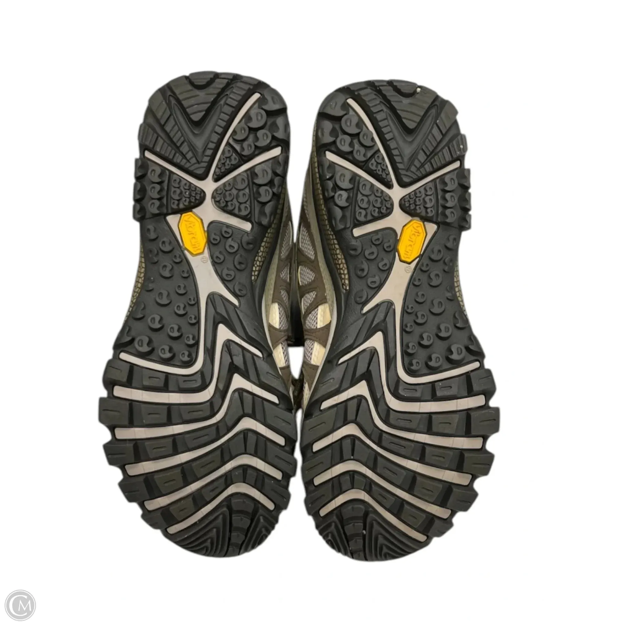 Shoes Hiking By Merrell In Brown & Green, Size: 8