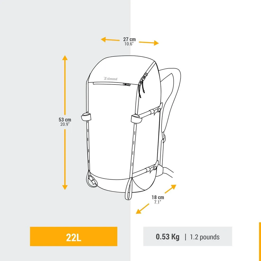 Simond Alpinism Mountaineering Backpack - 22L