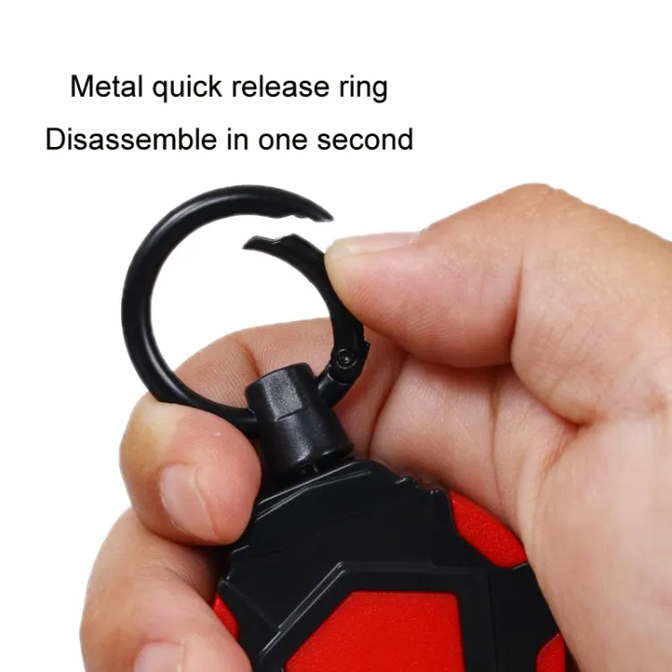 Telescopic High Resilience Steel Wire Rope Metal Anti-theft Buckle(Quick Release Ring White Black)