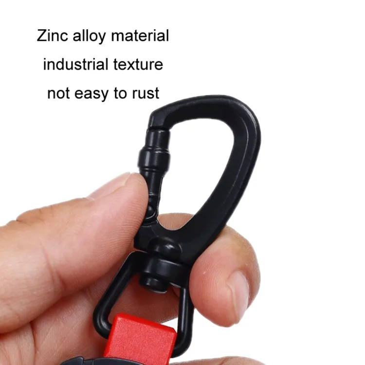 Telescopic High Resilience Steel Wire Rope Metal Anti-theft Buckle(Quick Release Ring White Black)