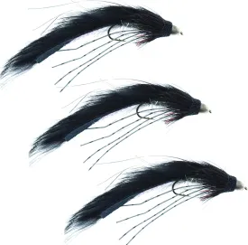 The Fly Fishing Place Black Muddy Buddy Cone Head Lunchables Streamer Fly Fishing Flies - Bass and Big Trout Streamers Lures - 3 Flies Hook Size 4