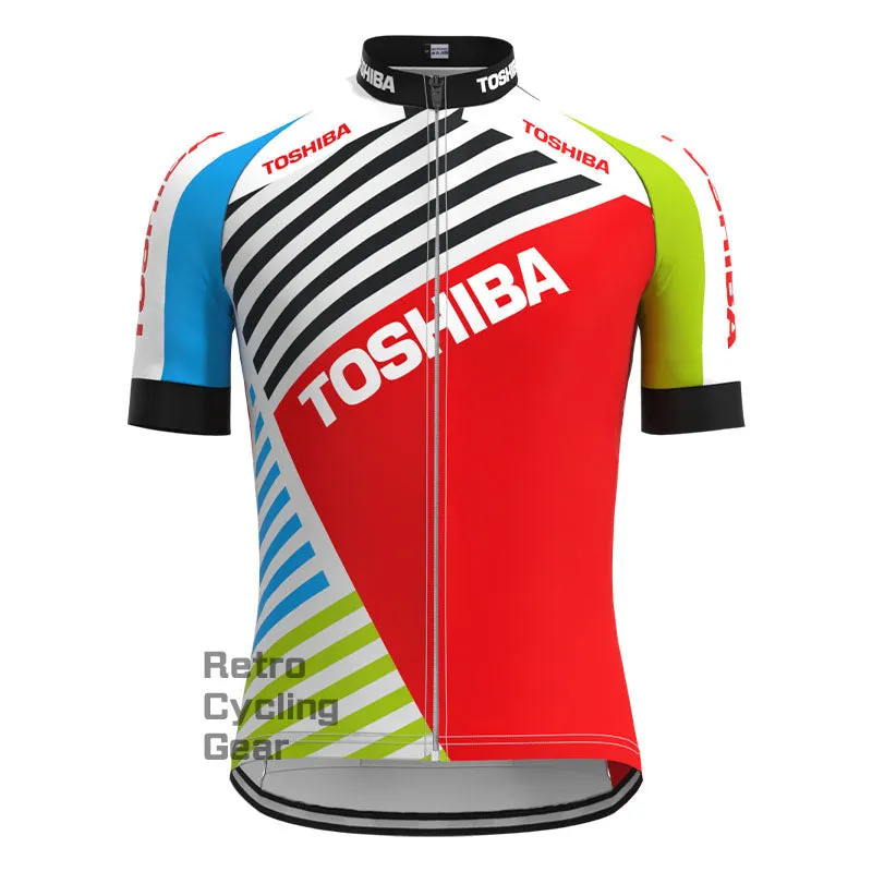 Toshiba Stripes Retro Long Sleeve Cycling Kit