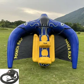 Towable Inflatable Flying Manta ray Water Sport Tube for Summer Sports (11.8 * 7.87 ft)