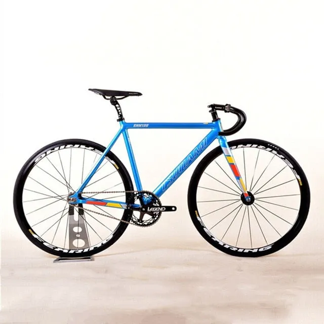 TSUNAMI SNM100 FIXED GEAR BIKE Aluminum alloy Frame single speed bike Track Bicycle Flat spokes wheel with bearing HUB V brakes