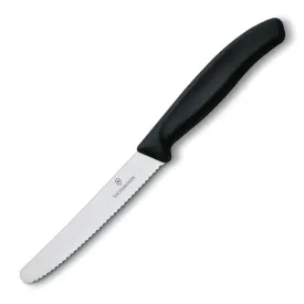 Victorinox VIC-6.7833.US3 Fibrox Pro Utility - Pillow Packs 4½" Serrated Round Blade ¾ Width at Handle Black