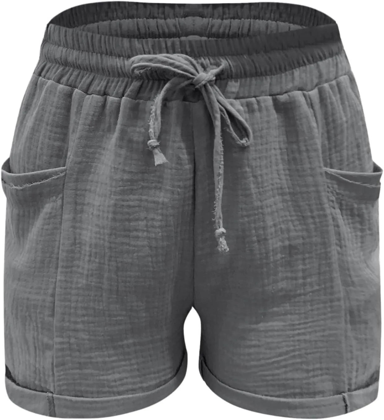 Womens Linen Shorts,2025 Summer Shorts for Women Comfy Cute Drawstring Beach Short Pants with Pockets