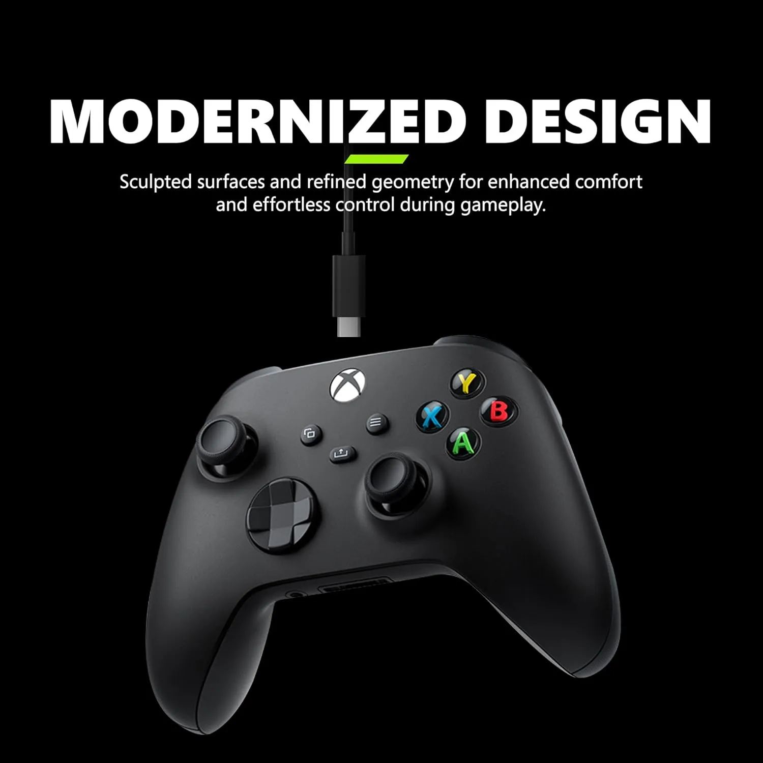 Xbox Wireless Gaming Controller   USB-C Cable (2025)  Carbon Black  Play on Xbox, Windows, Android, iOS, FireTV Sticks, Smart TVs, VR Headsets