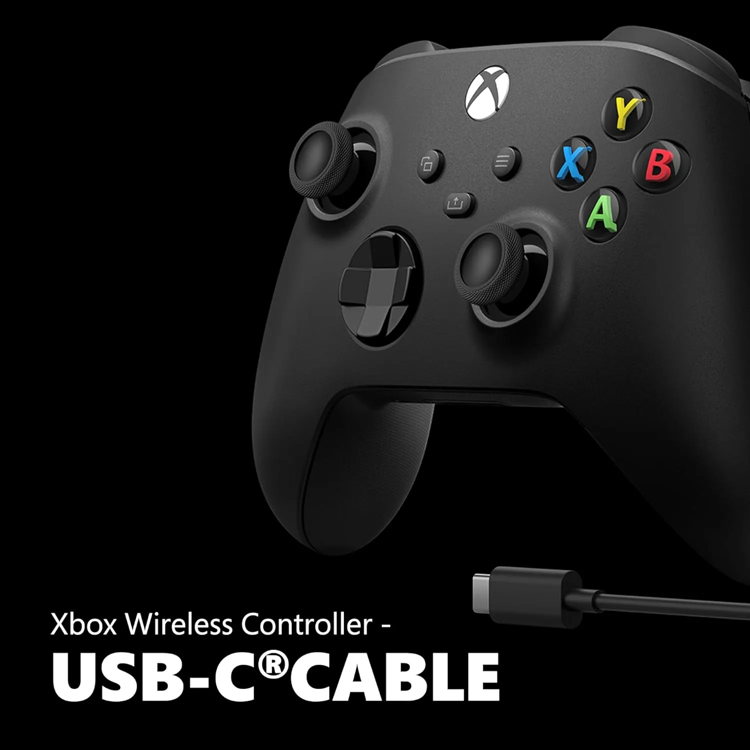 Xbox Wireless Gaming Controller   USB-C Cable (2025)  Carbon Black  Play on Xbox, Windows, Android, iOS, FireTV Sticks, Smart TVs, VR Headsets