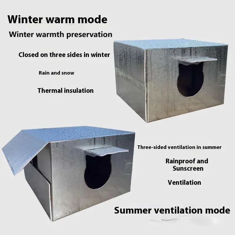 Yeknu Outdoor Cat House Pet Shelter Waterproof Cold Windproof Scratch-Resistant heatstroke Four Seasons Use Tent Dog Nest Warm House