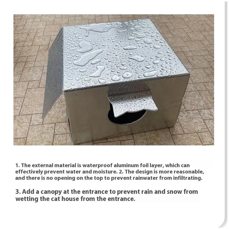 Yeknu Outdoor Cat House Pet Shelter Waterproof Cold Windproof Scratch-Resistant heatstroke Four Seasons Use Tent Dog Nest Warm House